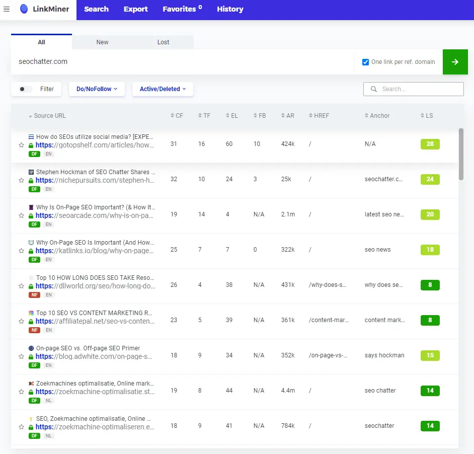 LinkMiner SEO analyzer