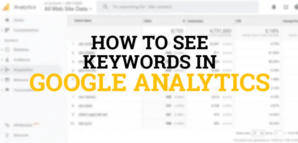 How To See Keywords In Google Analytics Track Check Rankings