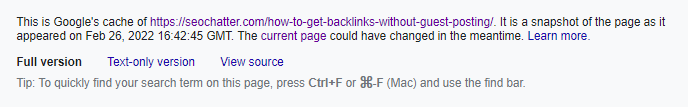 Index backlinks fast cached version