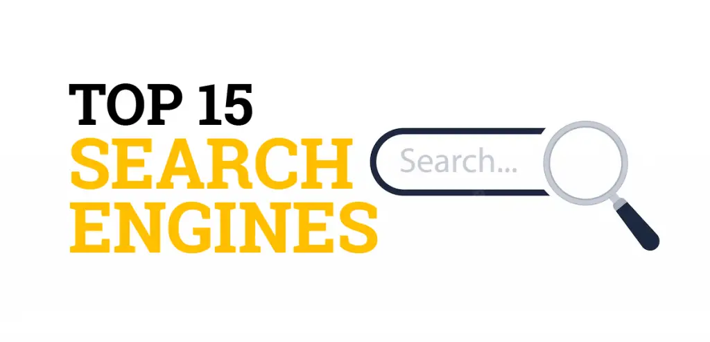 Top 15 search engines list