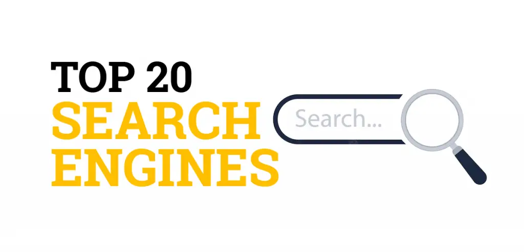 Top 20 Search Engines List