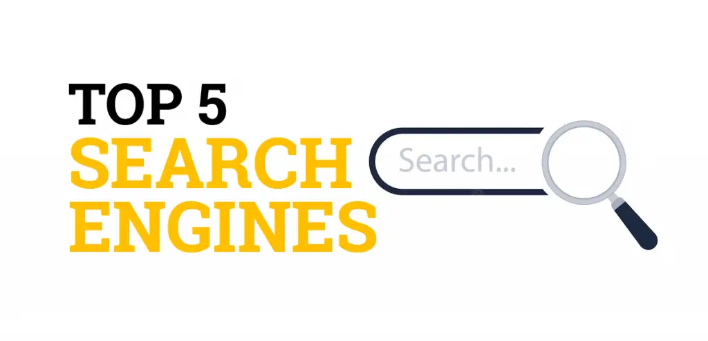 Top 5 search engines list