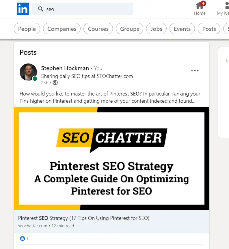 LinkedIn post optimization example