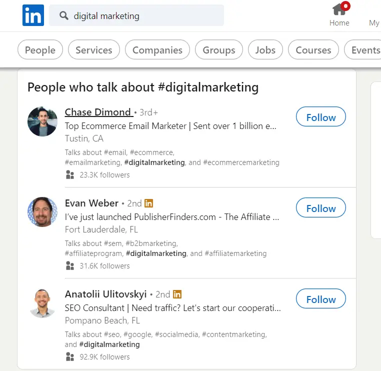 LinkedIn Talks About hashtags example