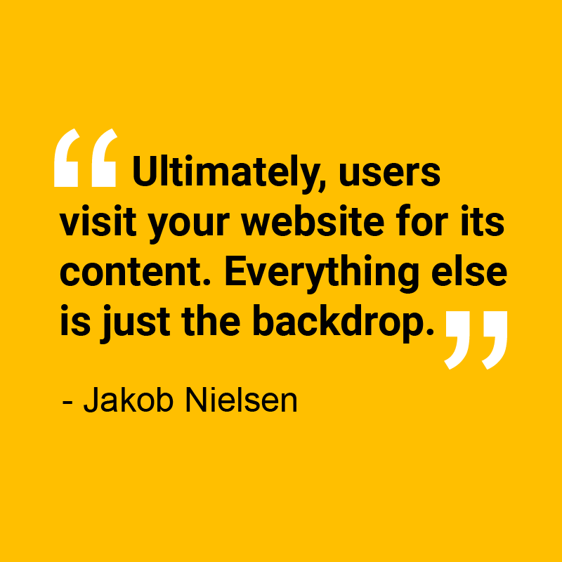 Inspirational website quote by Jakob Nielsen