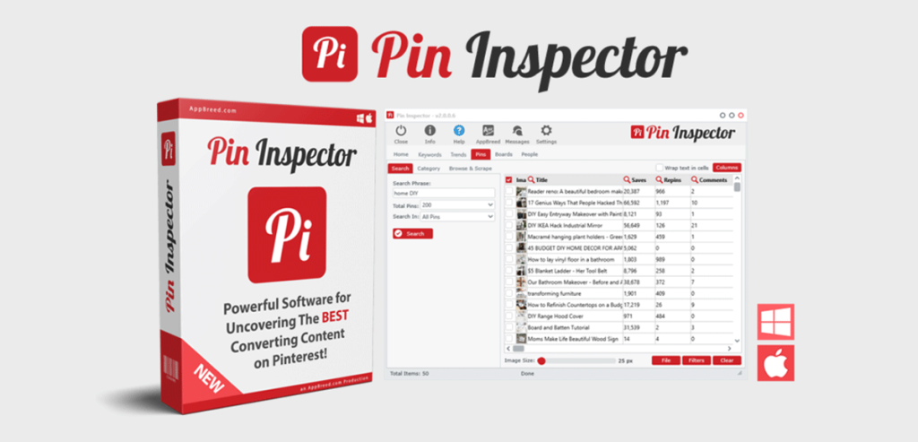 Pinterest keyword planner by Pin Inspector