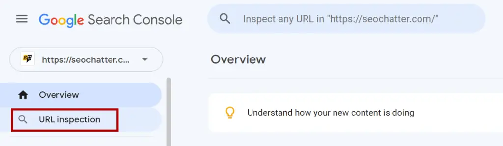 Step 3: Google URL Inspection Tool