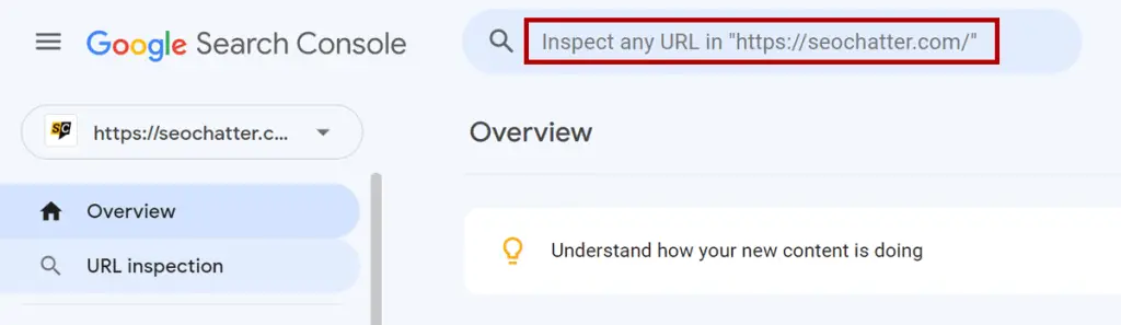 Step 4: URL Inspection Input Field