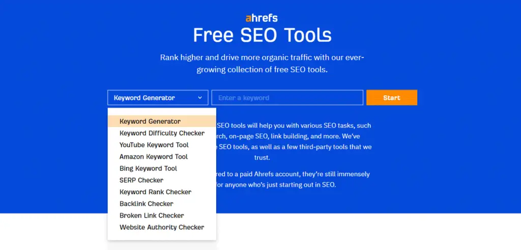 Ahrefs free alternatives tools