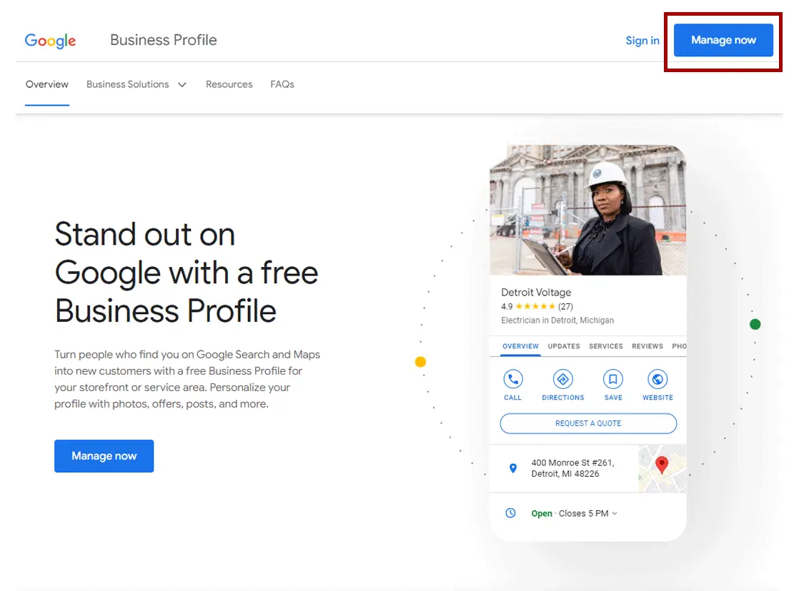 Step 1 to 2: Access my business page on Google Profile