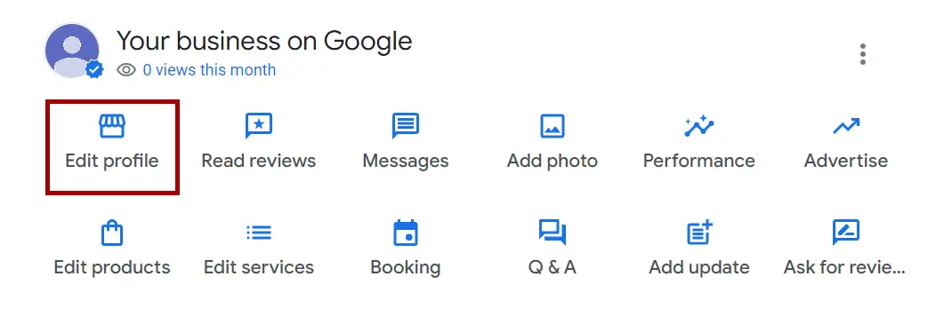 Step 2: Link Website On Google Business Edit Profile Button