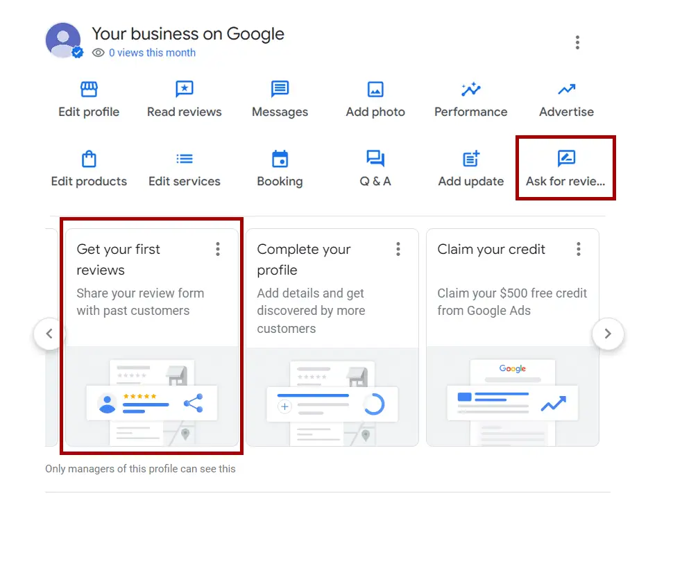 Step 3: Get Google Business review link profile options