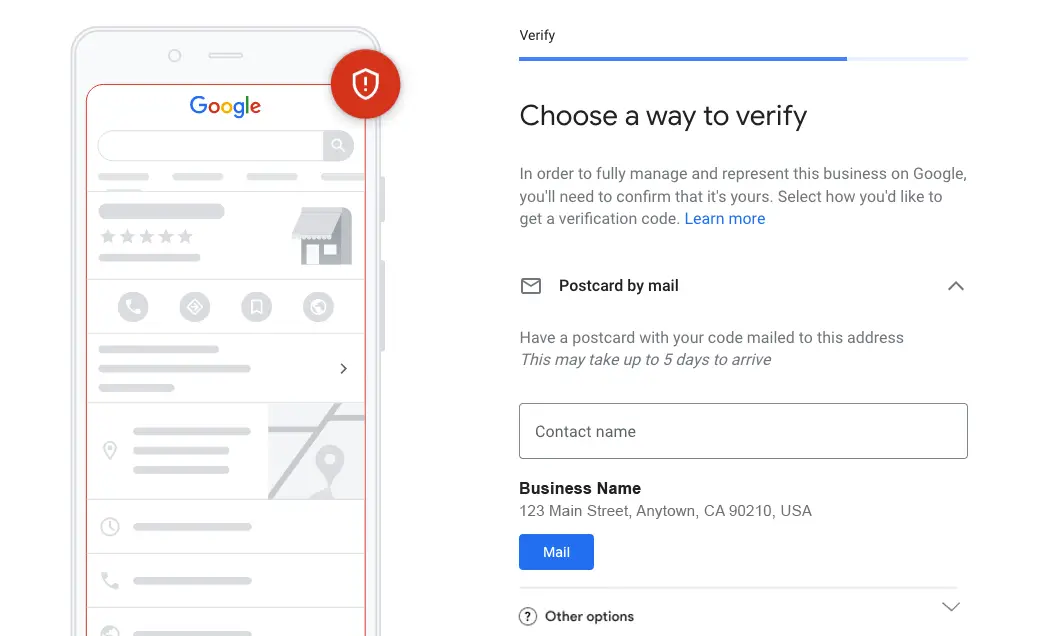 Step 4: How to Register a Company On Google Verification Methods