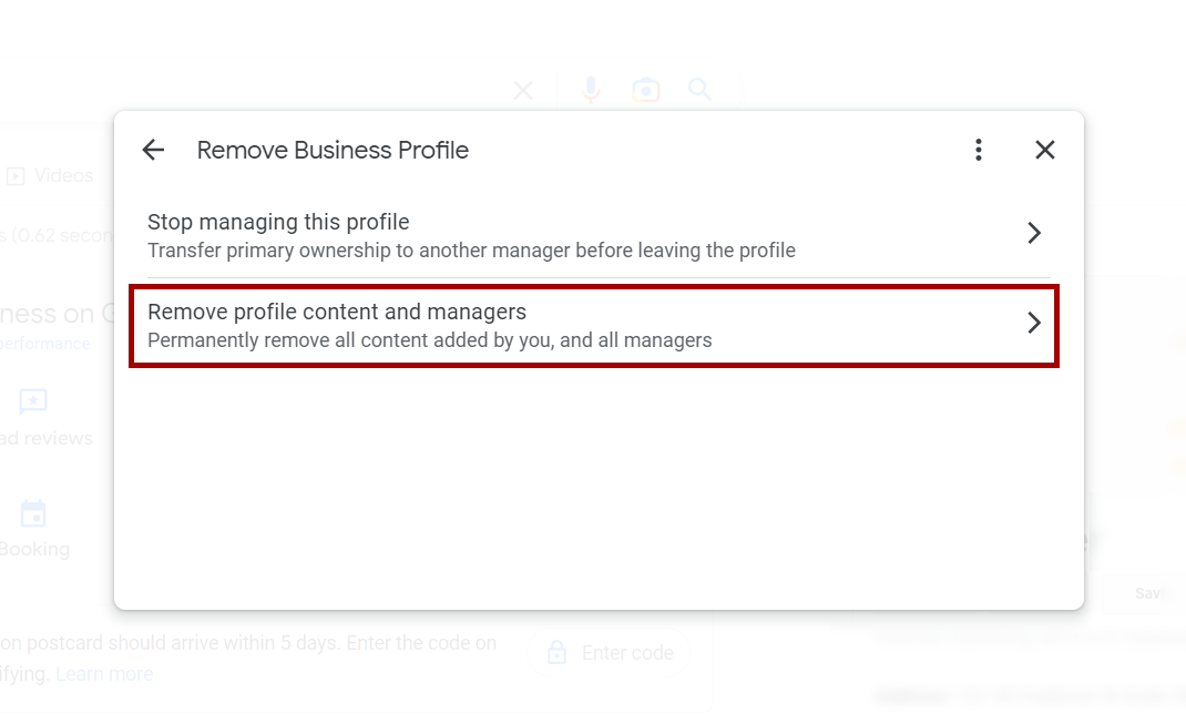 Step 5: Remove Content and Managers Setting