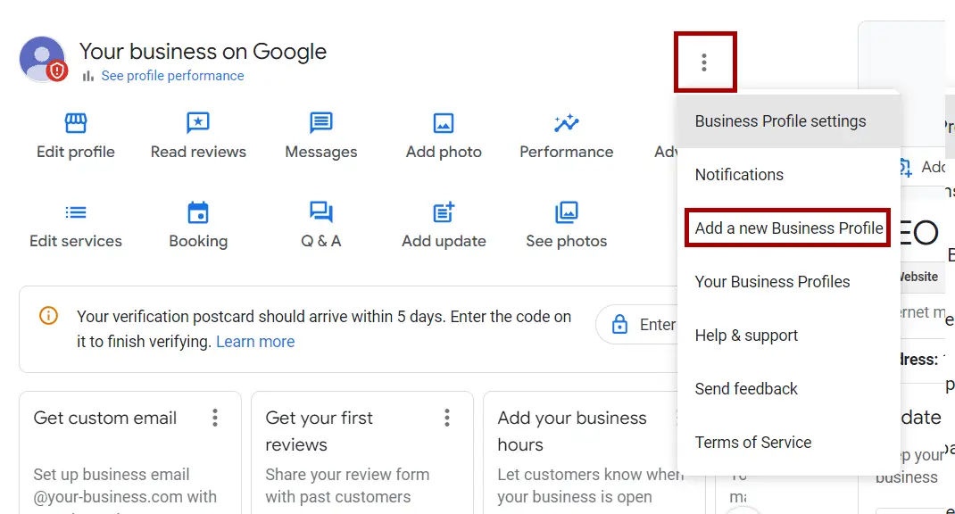 Steps 8 to 10: Add New Google My Business Profile Process