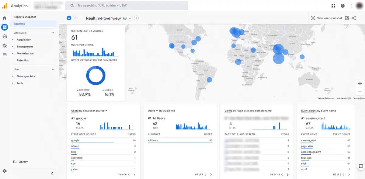 Google Analytics Show Data in Realtime Dashboard: Takes Less Than 1 Minute