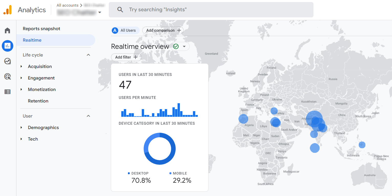 Step 10: Analytics for Google Sites Realtime Report