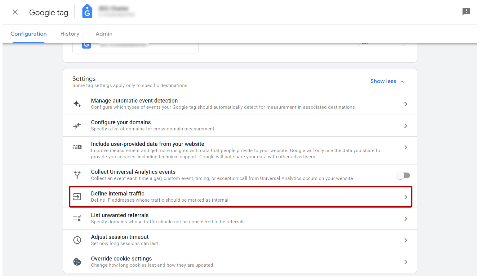 Step 8: Define Internal Traffic Option to Stop Google Analytics from Tracking Visits