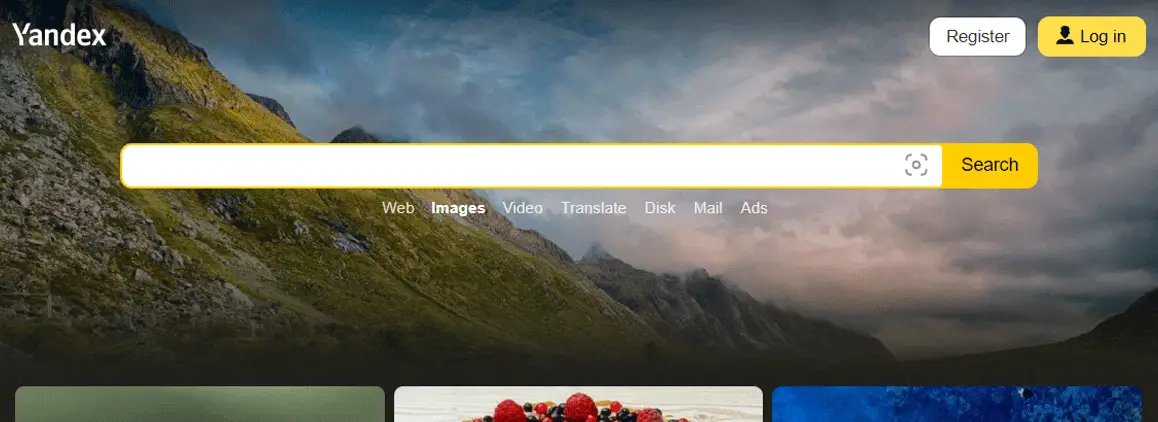 Yandex video reverse search engine