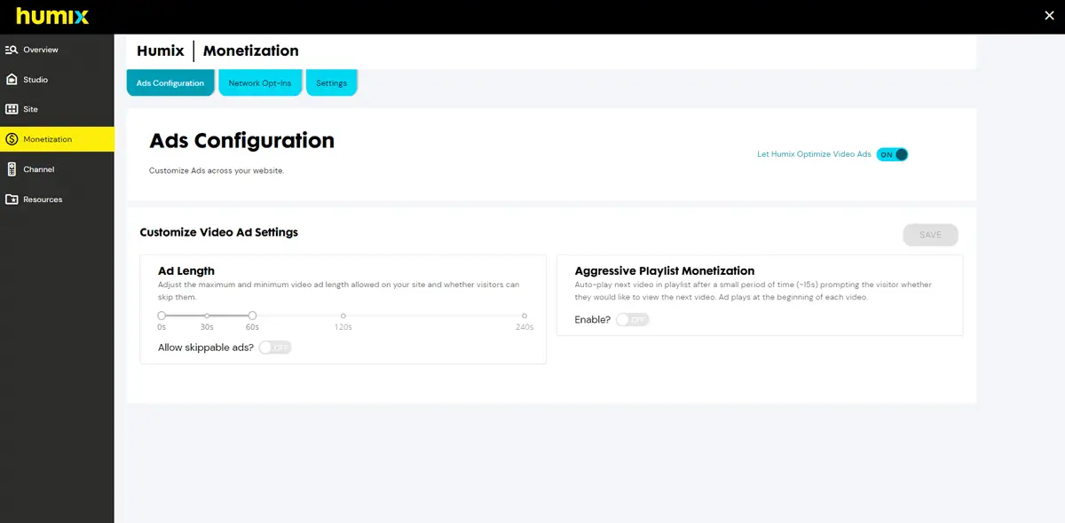 Humix Monetization Screen