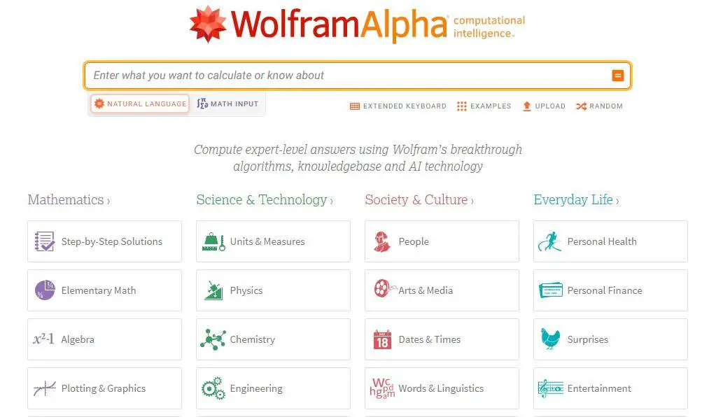 #13 WolframAlpha search engine