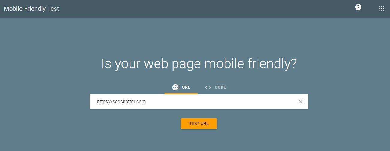Step 3: Google Mobile-Friendly Test Homepage