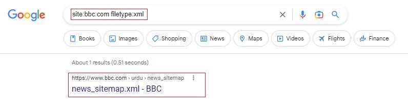 Google site search operator to find sitemap