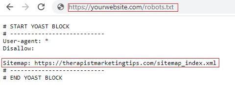 مکان نقشه سایت در robots.txt