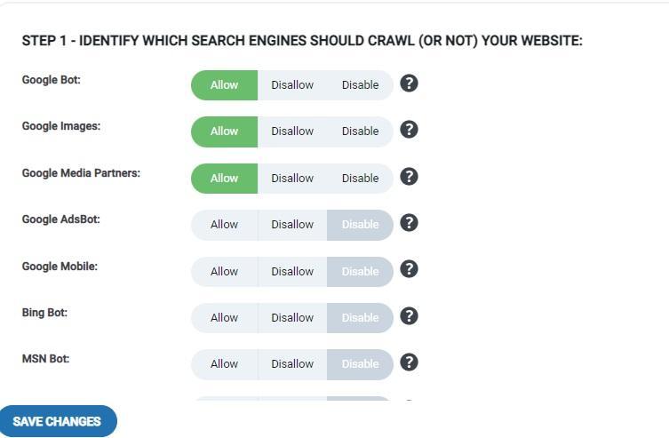 Better Robots WordPress Plugin Crawling Options 1