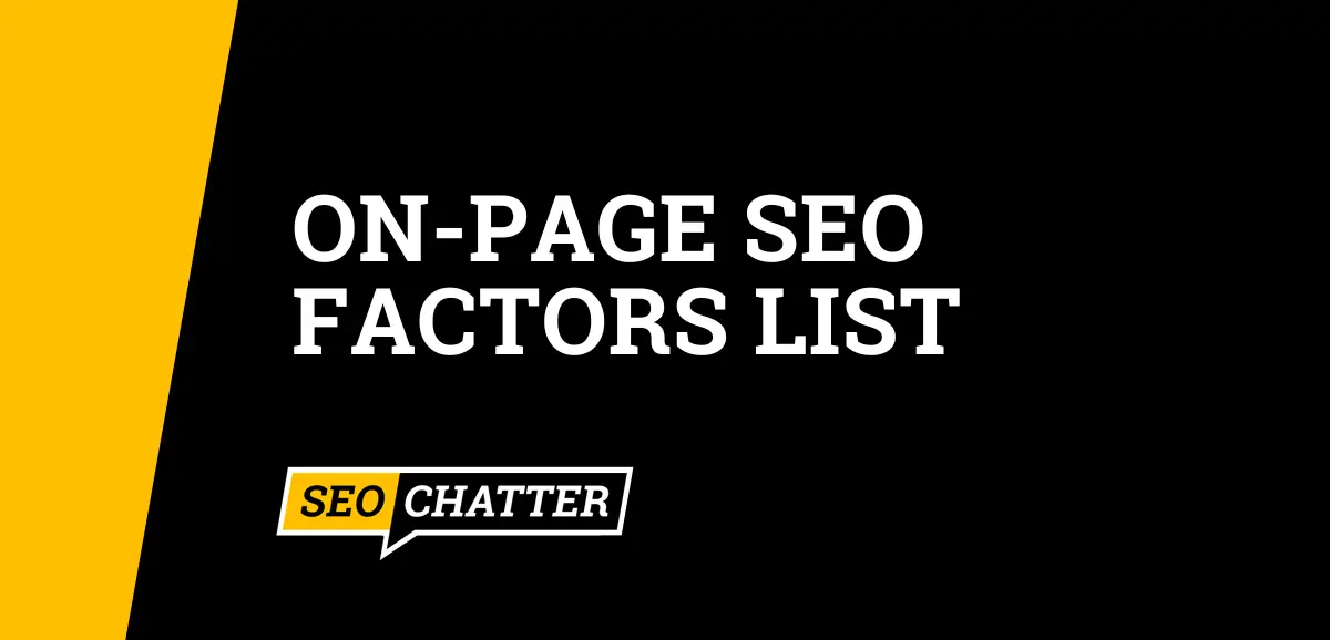 On-Page SEO Factors List