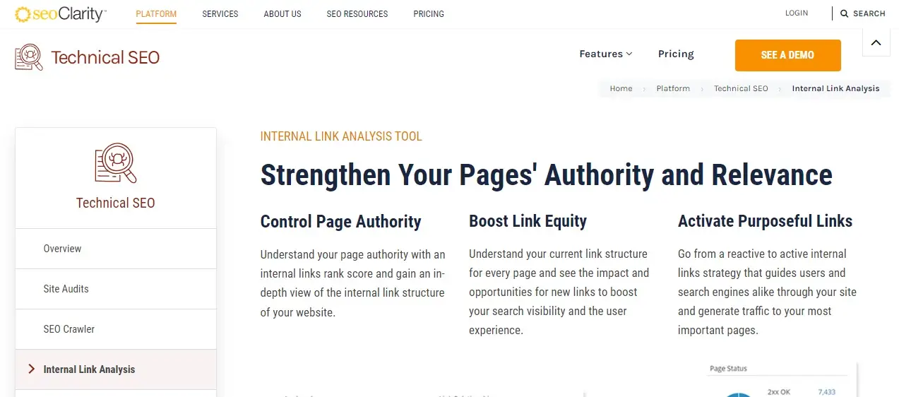 SEOClarity Internal Link Analyzer