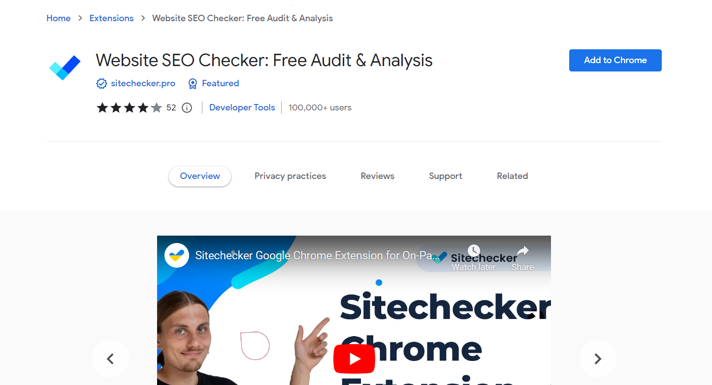 Website SEO Checker Chrome Extension