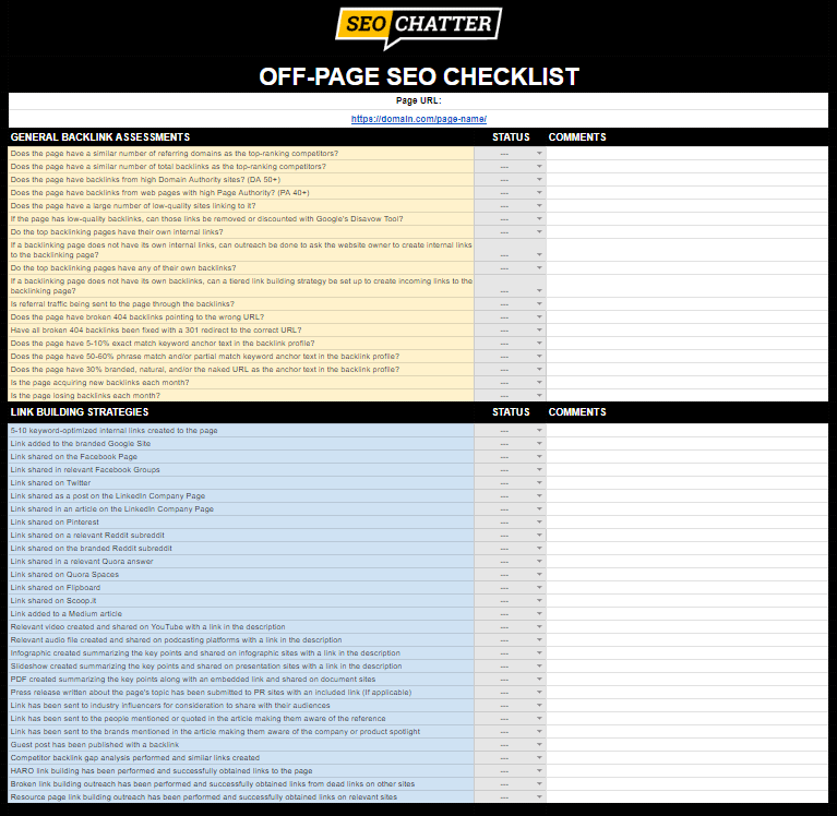 Off-Page SEO Template