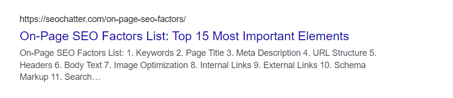 On-page SEO activities: Page Title example