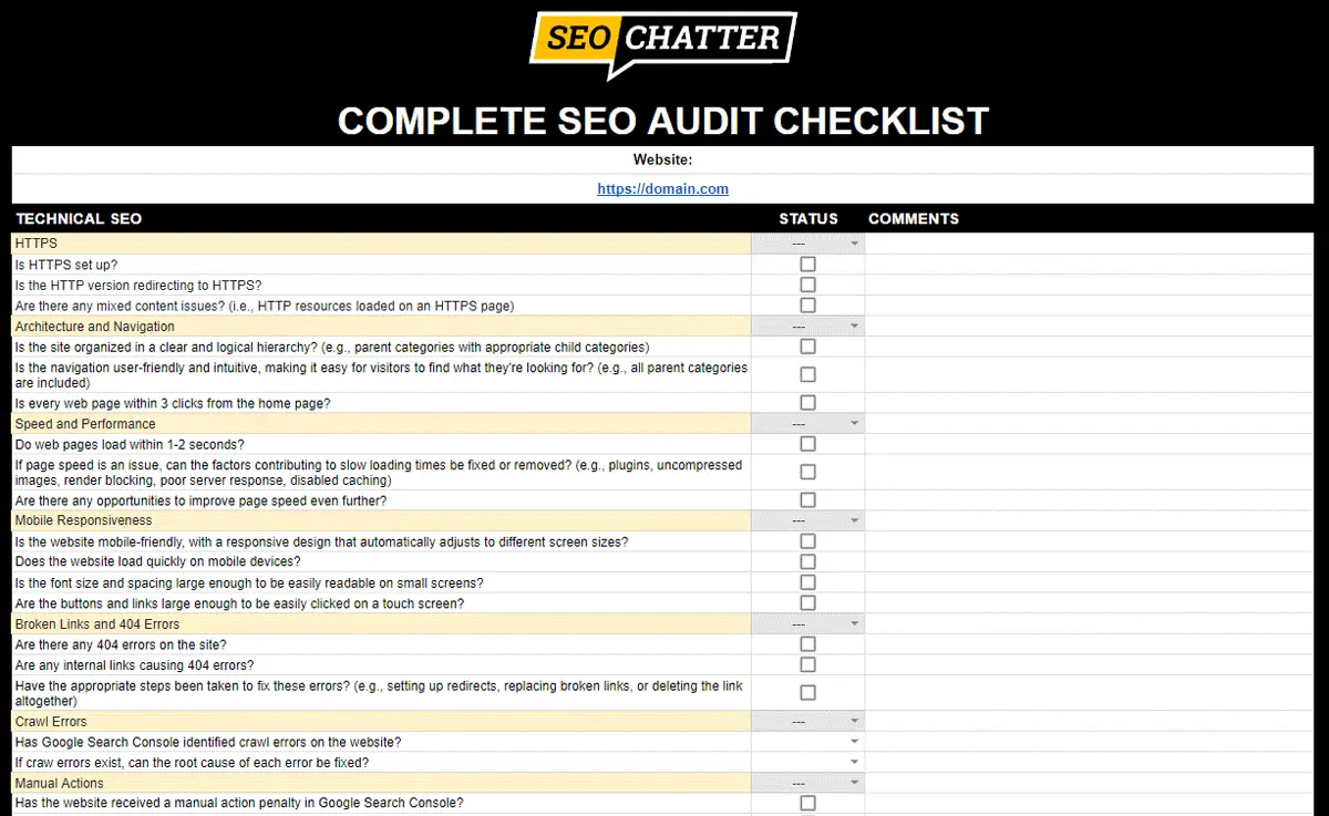 SEO Audit Template