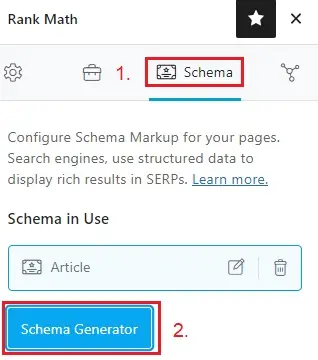 Select the RankMath Schema Generator