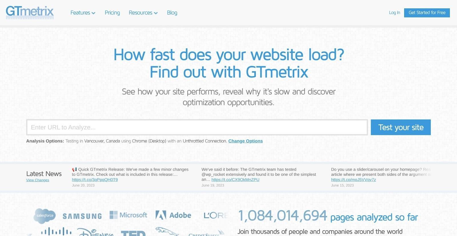 ابزار حسابرسی فنی GTMetrix SEO