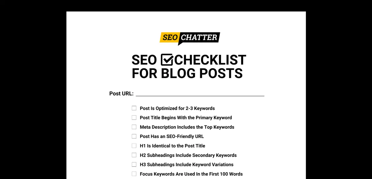 SEO Checklist for Blog Posts (Free 20Point PDF Guide)