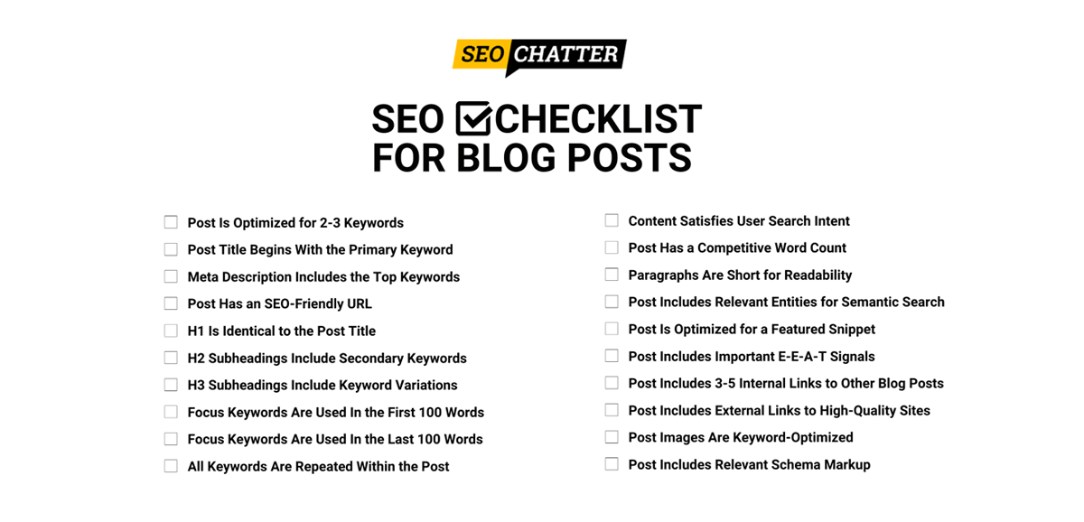 SEO Checklist for Blogging