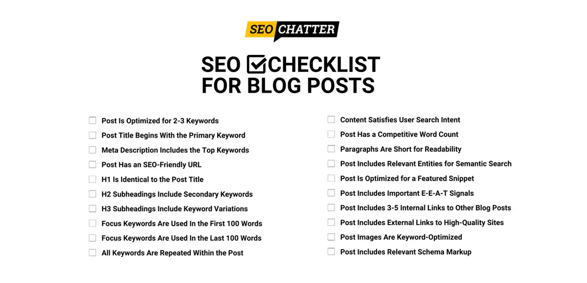 SEO Checklist for Blogging