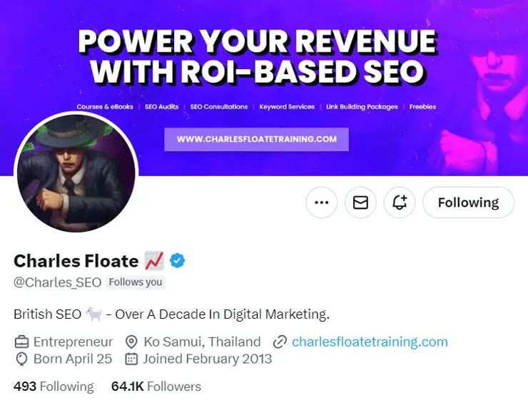 Charles Floate top SEO influencer