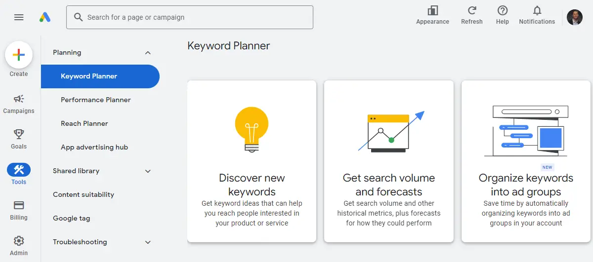 Google keyword planner tool for competitor analysis