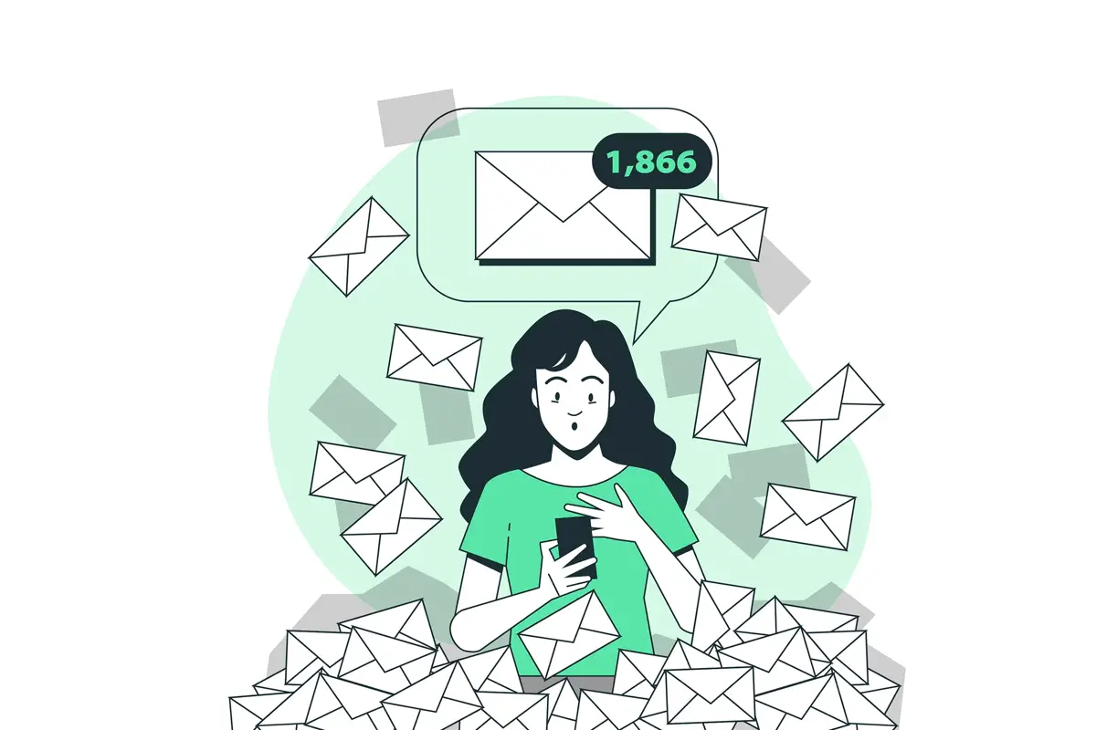 A person opening a lot of emails representing the average open rate for email marketing