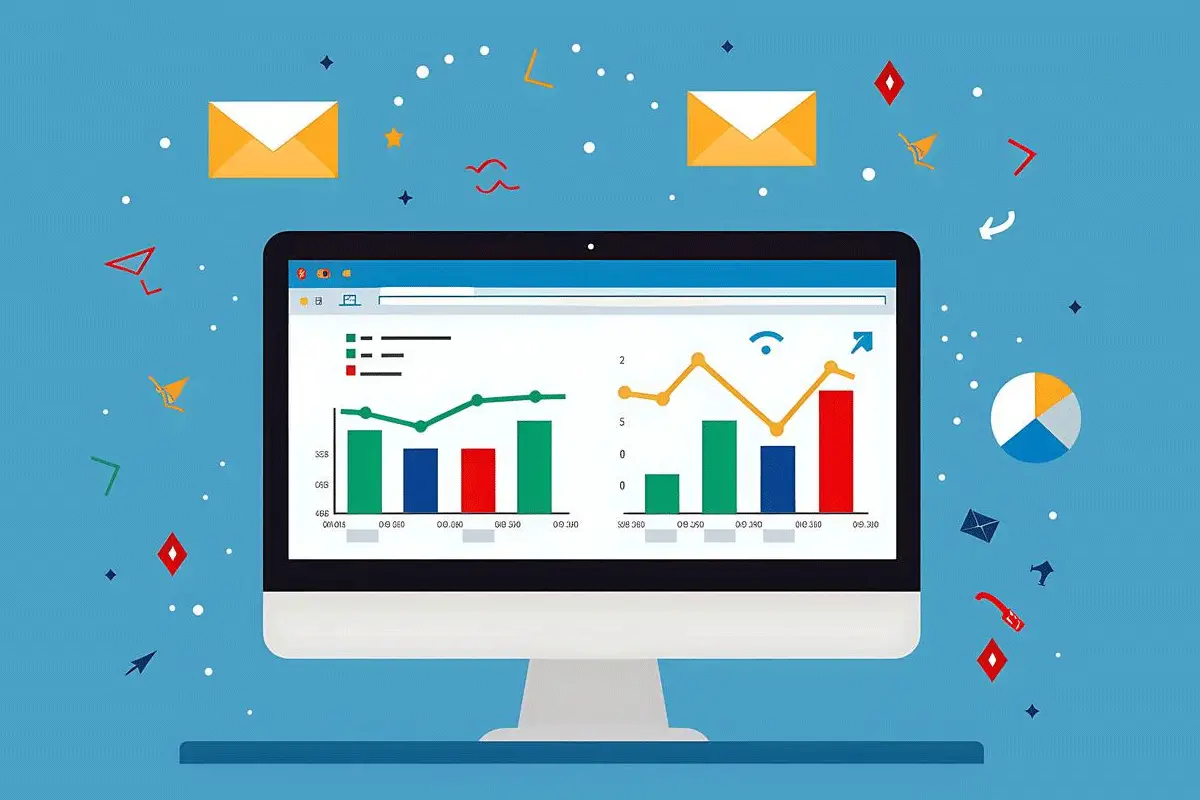 A graph representing email marketing KPIs and metrics